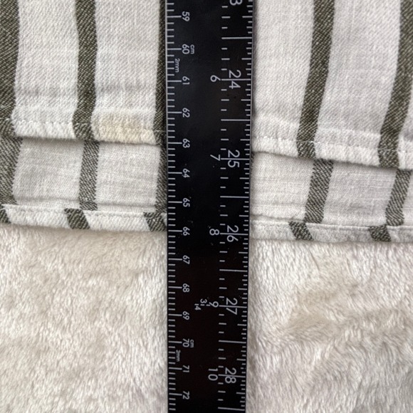 per se Tunic Womens M Striped Linen Blend Shirt Top Roll Tab Sleeve - Picture 5 of 9